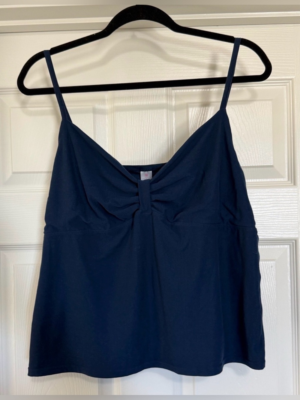 No Boundaries 3X Navy Ruched Cami Tank Top Plus Size Adjustable Straps